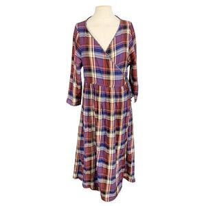 Rebe by Debra Weiss Midi Wrap Dress Size Large